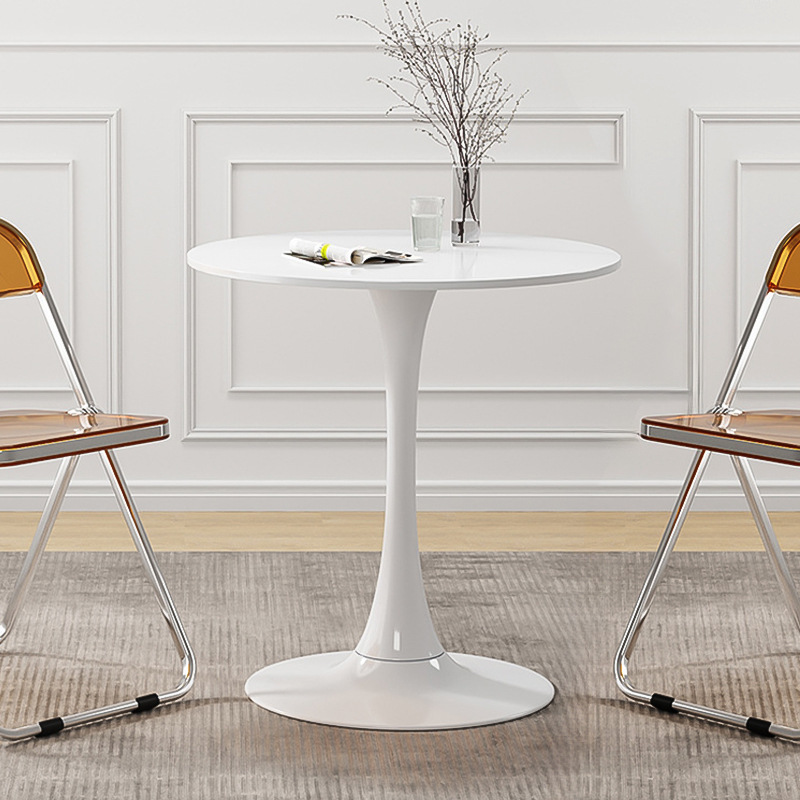 Round Table Simple Dining Table Dining Table Dining Table Household Small Apartment Balcony Leisure Tulip White Negotiation Table