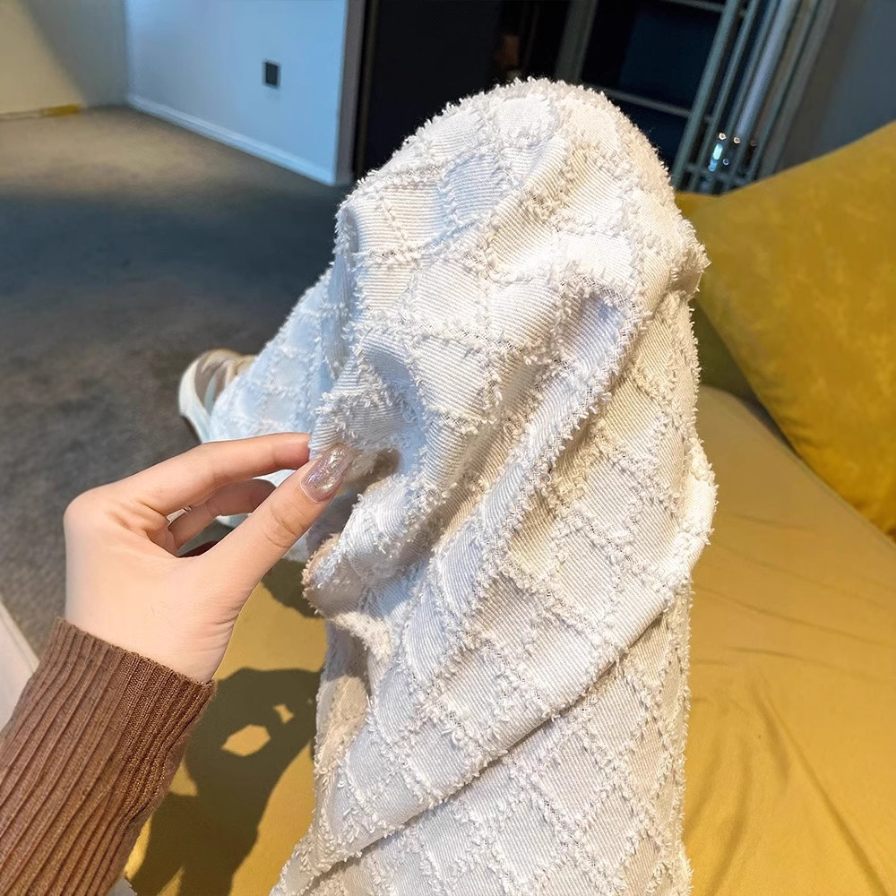 Women's White Wide Leg Jeans - High Waisted Stretch Denim Pants With Button & Zipper, Casual Flowy Trousers For Spring_mkmklike.com