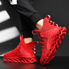 New Cross-border Large Men's Casual Sports Knife Edge Sole Fashion Korean Version Woven Youth Running Shoes Direct Manufacturer Sale