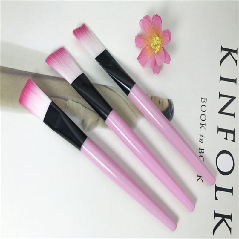 Facial mask brush hair brush nylon makeup brush white or pink plastic handle makeup tool convenient cleaning Facial mask brush hair brush nylon makeup brush white or pink plastic handle makeup tool convenient cleaning