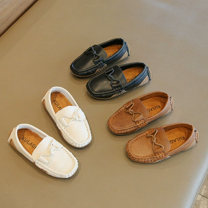 Новые детские туфли-бини, повседневная обувь с неглубоким вырезом и мягкой подошвой, маленькие кожаные туфли в британском стиле, детская обувь на одной ноге оптом.