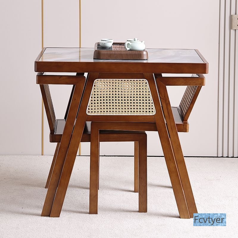 Hao Gang sala de estar ocio mesa de té tabla de combinación de muebles de almacenamiento cuadrado pequeño balcón silla de roca doméstica