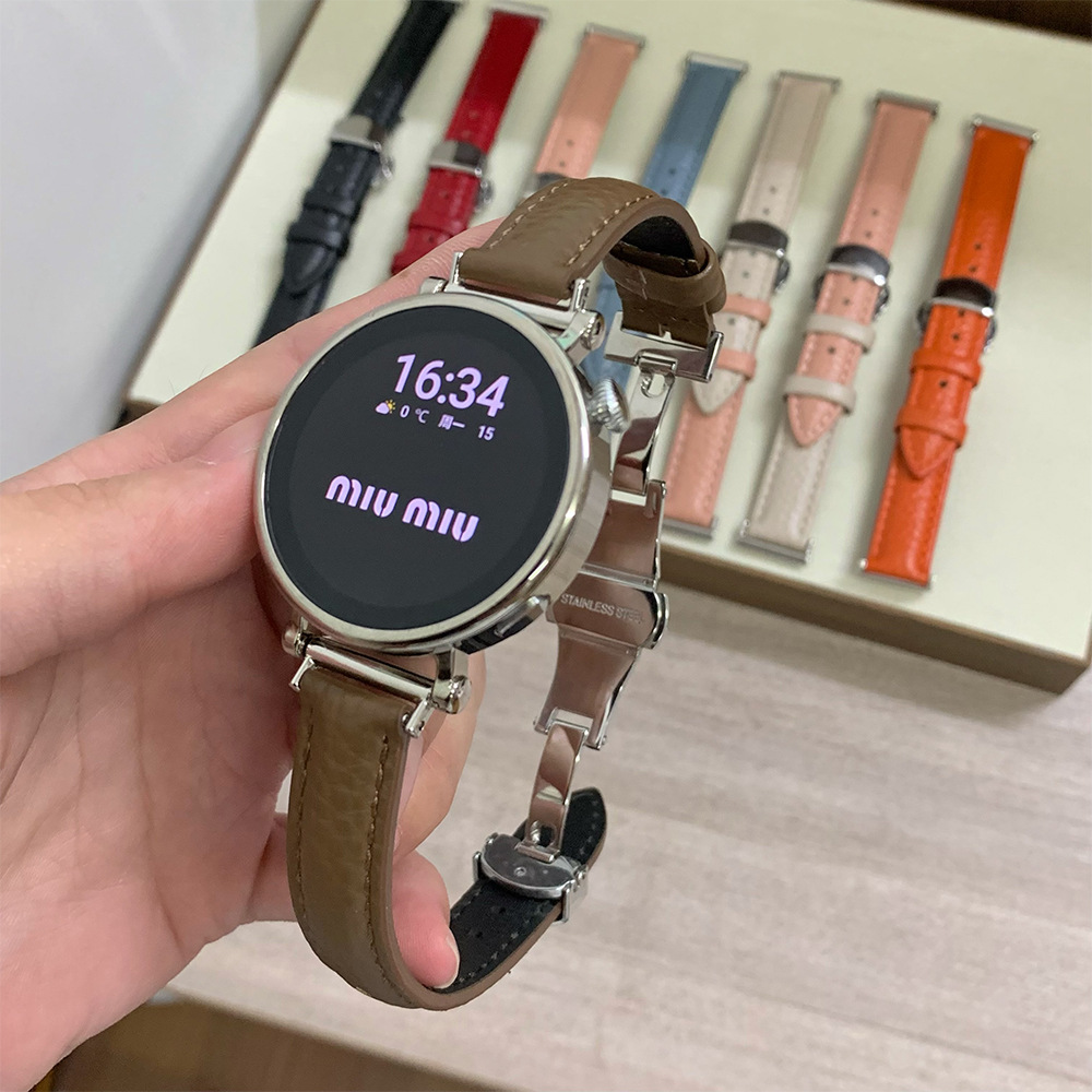Litchi Pattern Leather Suitable for Huawei Gt4Pro/Gt5 Watch Samsung Fit3 Generation Oppo Watch X2Min Female