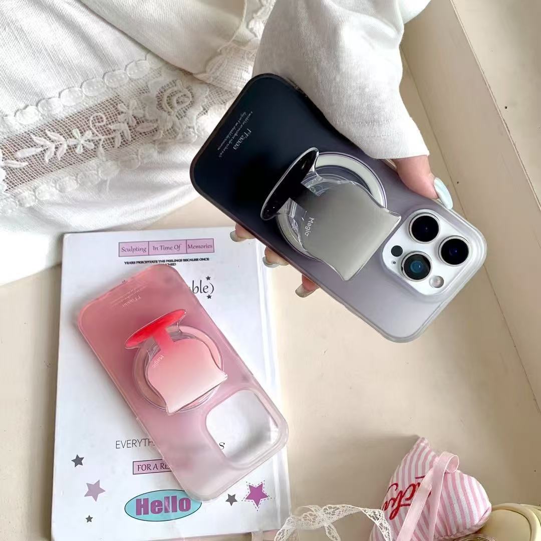 Taza de degradado de corazón de niña simple personalizada para Apple 16ProMax funda para teléfono móvil 15Pro nicho 14/13 nuevo