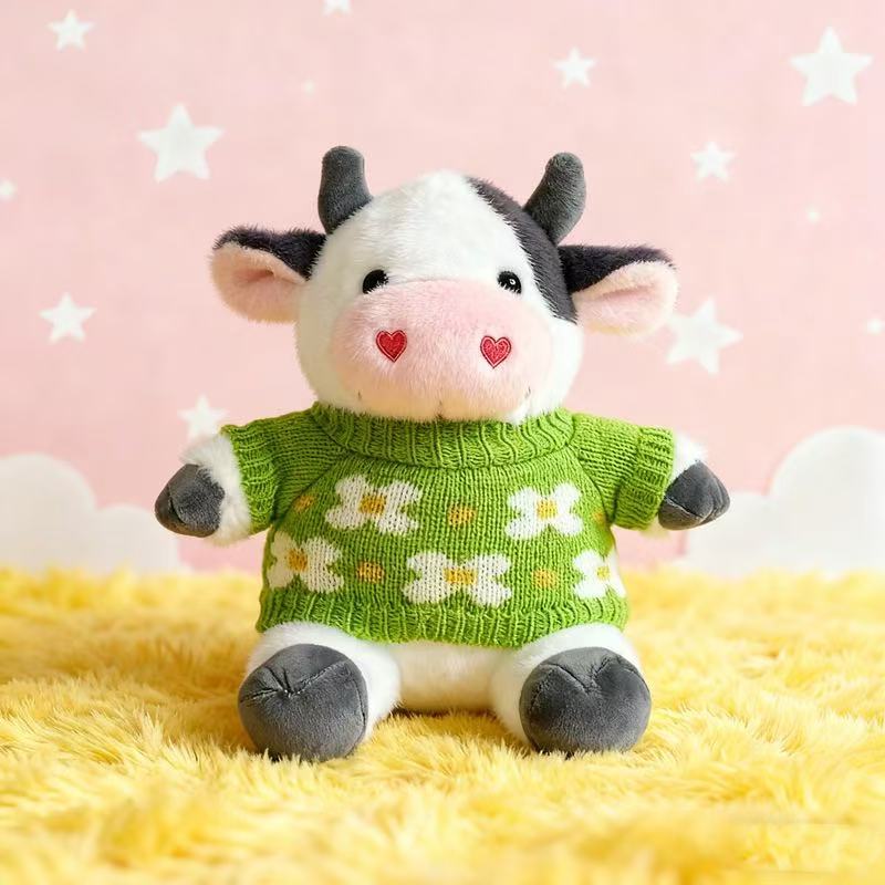 Transfronterizos de vestir grandes flores juguetes de peluche muñecas de vaca zodiacal muñecas de tela regalo muñecas de vaca de flores muñecas