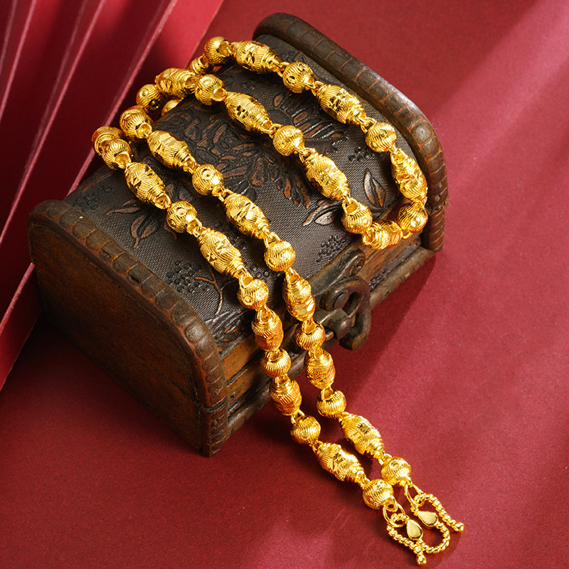 Shajin tibetana Buda perlas Fu Zi collar de perlas hombre estilo nacional retro temperamento versátil lujo ligero no desvanecerse accesorios Yiwu