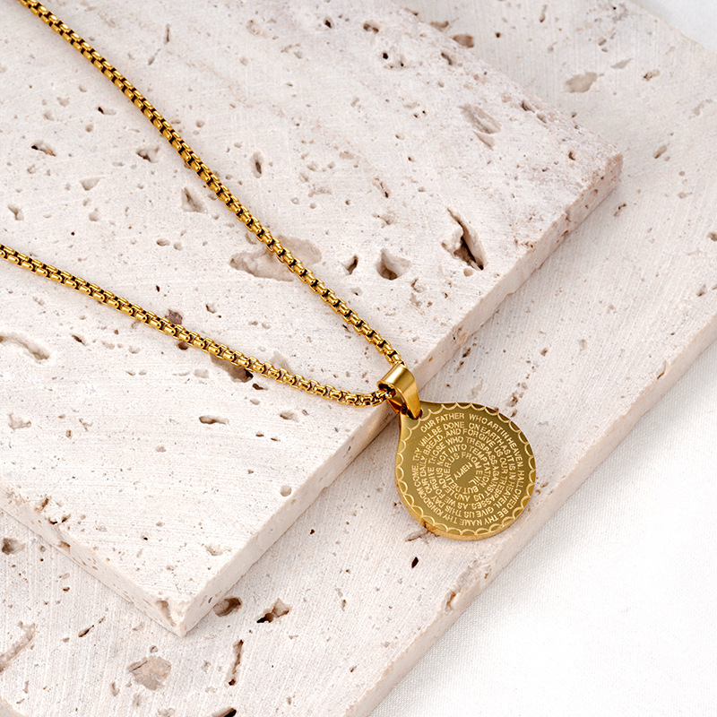 Fashion Letter Titanium Steel Plating Pendant Necklace 1 Piece