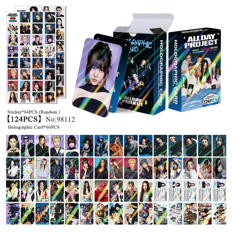 现货124pcs镭射卡ALLDAYPROJECT混声组合闪卡明星ins应援卡LOMO卡|undefined