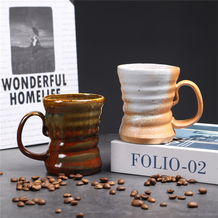 Vintage Ceramic Mugs Middle Eastern Style Kiln Fired Water Cups_voghion.com
