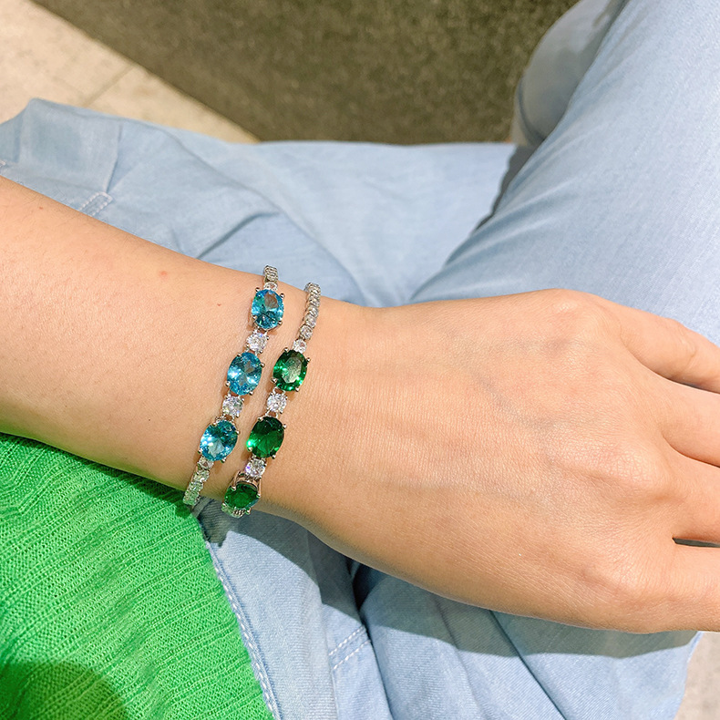 Retro Oval Copper Gold Plated Inlay Zircon Rings