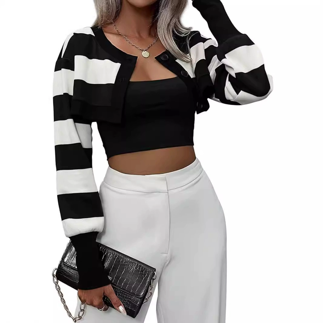 Внешняя торговля Трансграничная Европа, Европа, Амазонка, производитель с круглым вырезом, свободная короткая куртка, кардиган, трикотаж весна, лето и осень