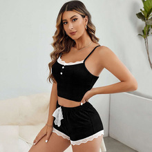 吊带睡衣pajamas跨境女士蕾丝花边家居服套装home wear夏季跨境