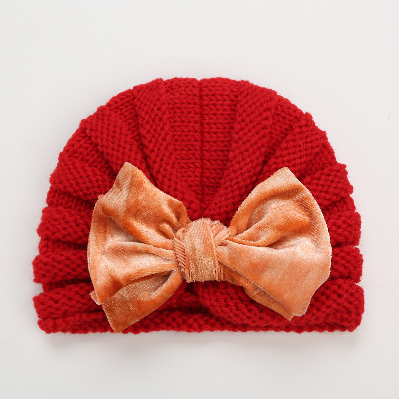 Children Unisex Cute Fashion Bow Knot Braid Bowknot Eaveless Wool Cap display picture 2