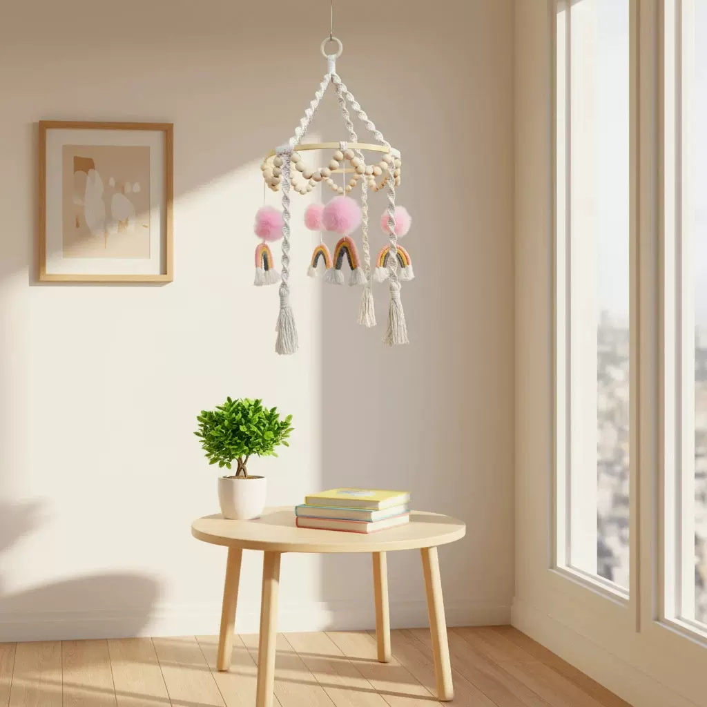 彩虹星空壁挂装饰 手工编织 酒店民宿空吊饰 客厅创意挂件