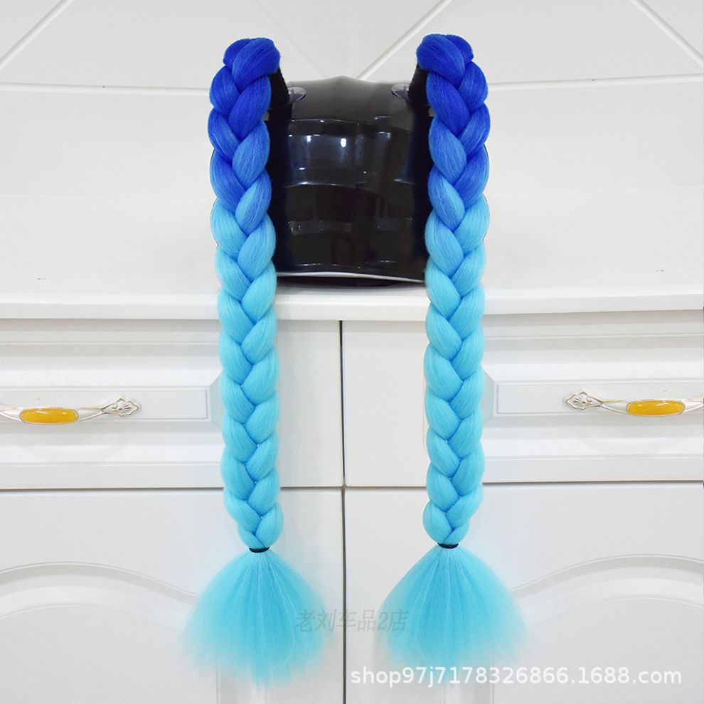 Auto Parts and Accessories — Motuoche Rider Motorcycle Decoration - dark-blue-and-light-blue-braids-pair
