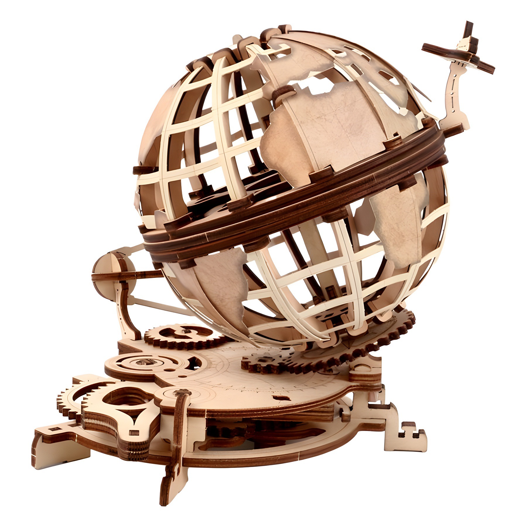 Tecnología de simulación de globo de madera decoración mecánica de transmisión de madera 3D ensamblaje tridimensional ciencia y educación rompecabezas juguetes