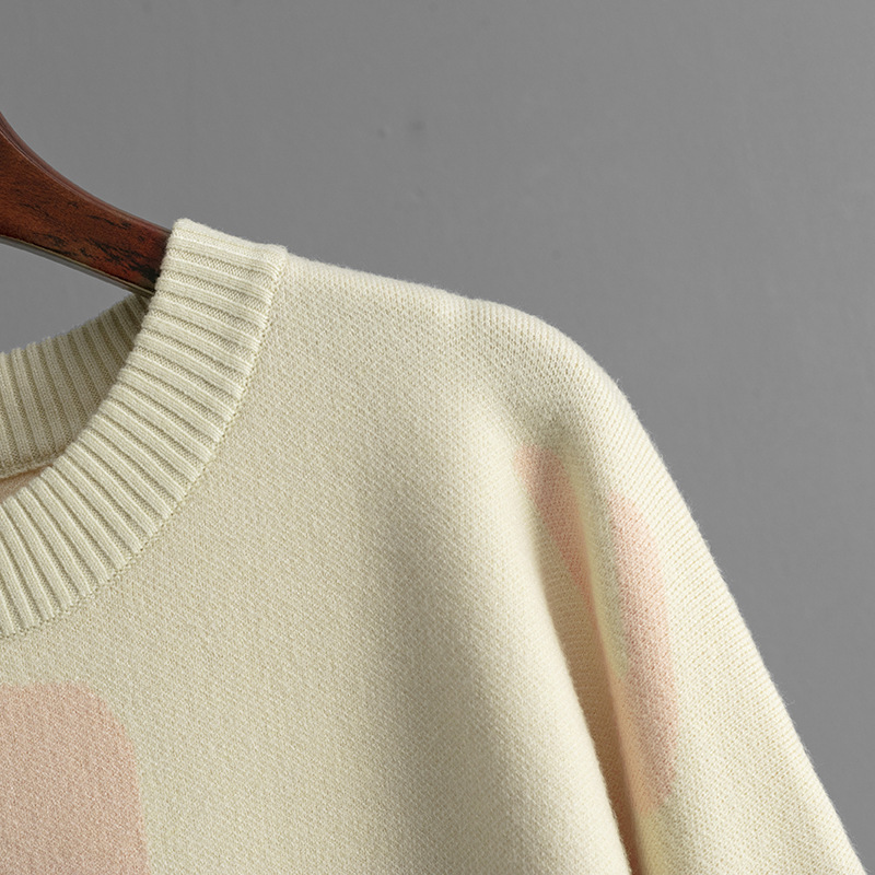 2024 Autumn And Winter New Knitted Sweater Women'S Medium And Long Jacquard Loose Bottoming Shirt Top 20 3R2A5743.Jpg