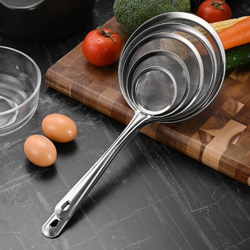 Stainless steel mesh colander, household bean berry juice filter, oil grid colander, mesh sieve, deep-fried hot pot spoon, noodle spoon