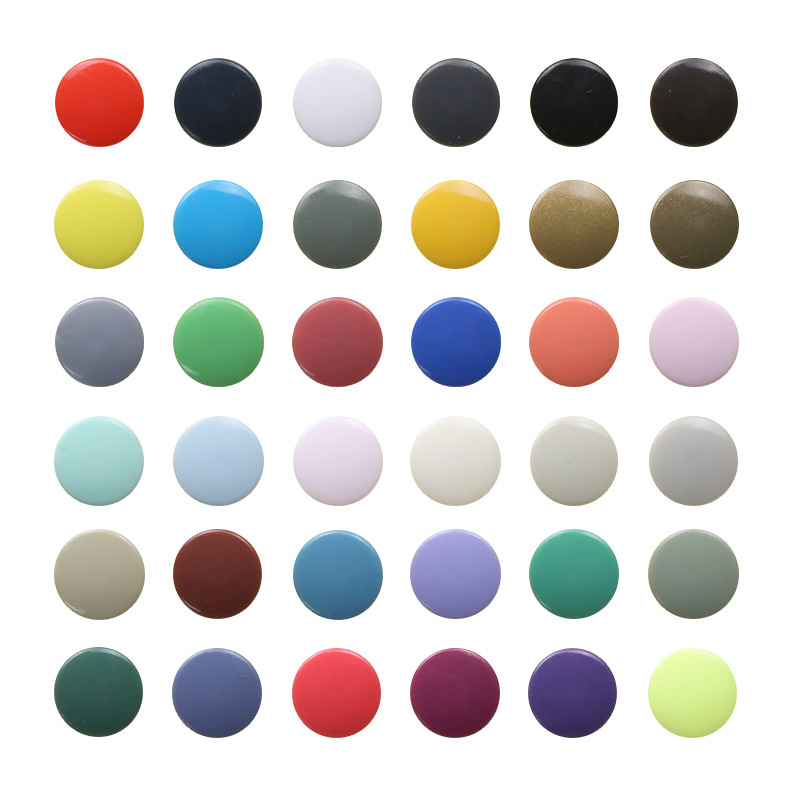 树脂四合扣服装辅料尼龙按扣T3-T5-T8塑料14mm纽扣彩色字子母暗扣