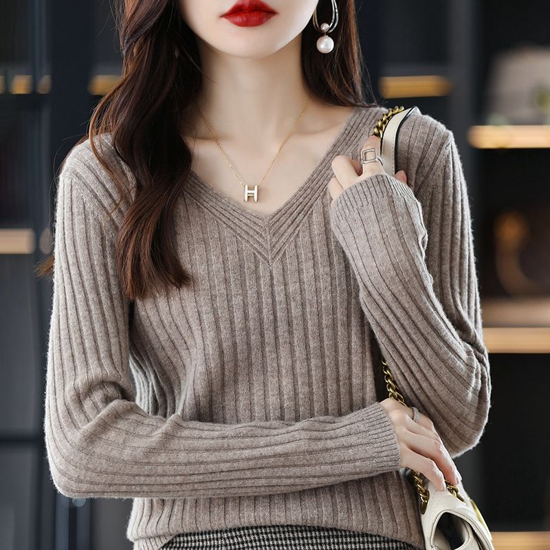 진흙 카멜 [2900 하트 모양의 V 넥] 카멜 색상