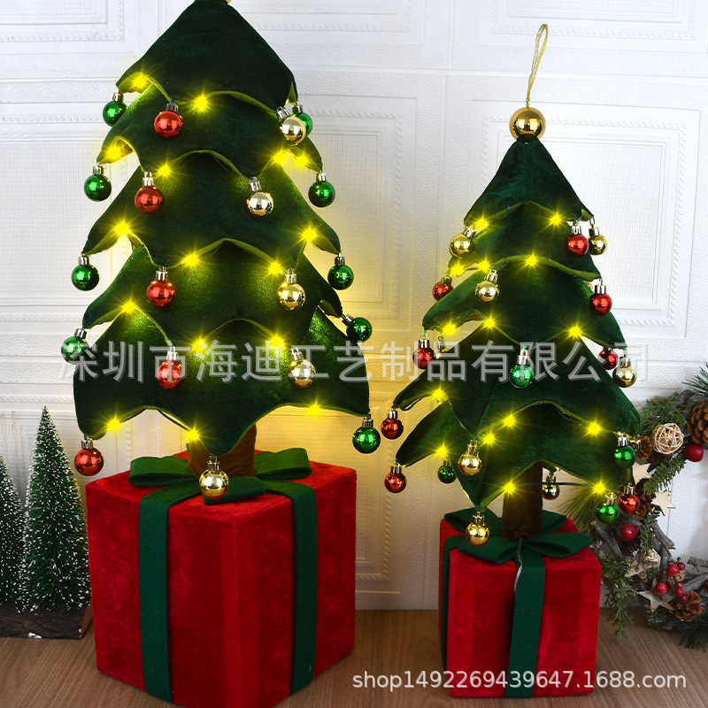 Regalos de Navidad transfronterizos árbol de Navidad retráctil regalos de modelado decoración creativa con iluminación decoración de ventanas
