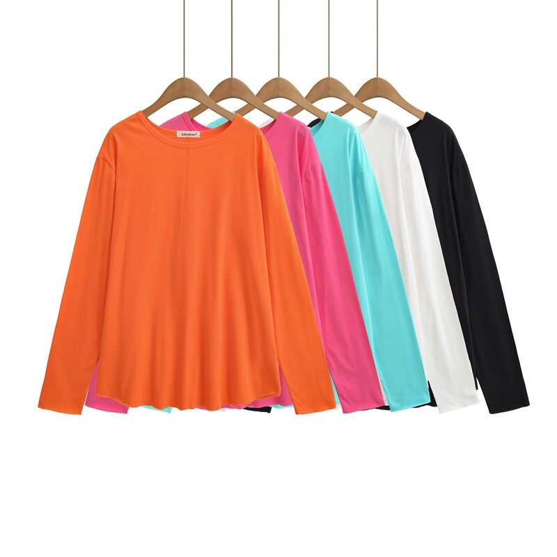 2026 Spring New Long-Sleeved T-Shirt for Women, Trendy Multi-Color Casual Top, Lazy and Relaxed Style, Loose and Versatile T-Shirt