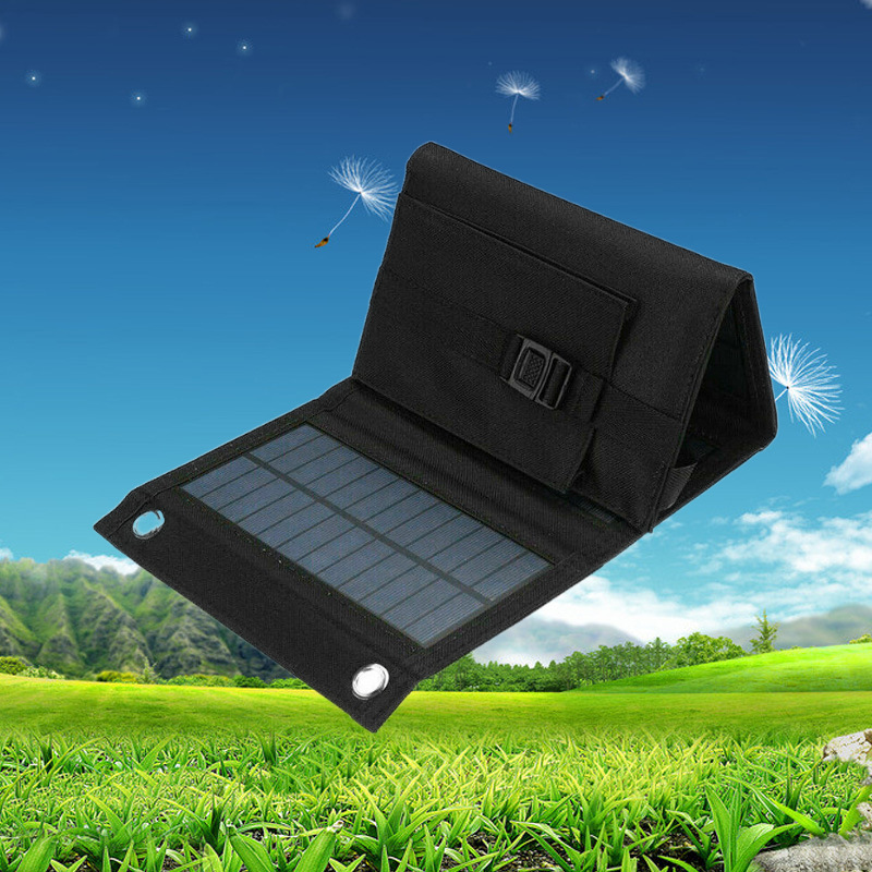 Transfronterizo caliente 10W solar plegable bolsa cargador placa de carga fotovoltaica al aire libre teléfono móvil camping uso