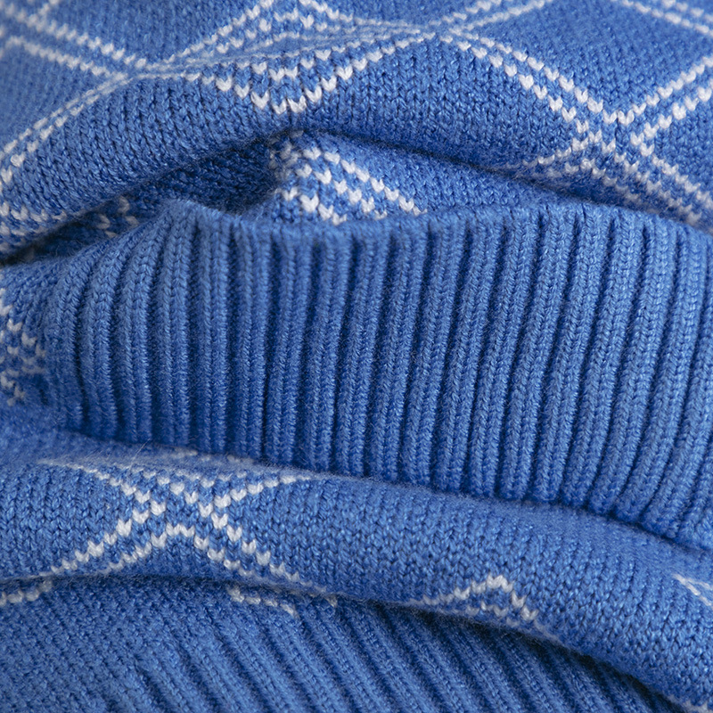 Roupas femininas plus size roupas femininas outono e inverno jacquard contraste cor solto suéter longo casaco cardigan_voghion.com