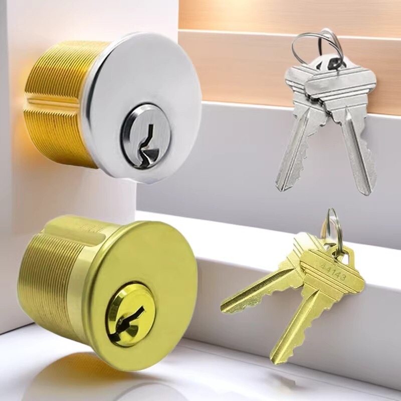 American standard SC1 lock cylinder brass insert with 2 keys suitable for household aluminum alloy door commercial door shop front door