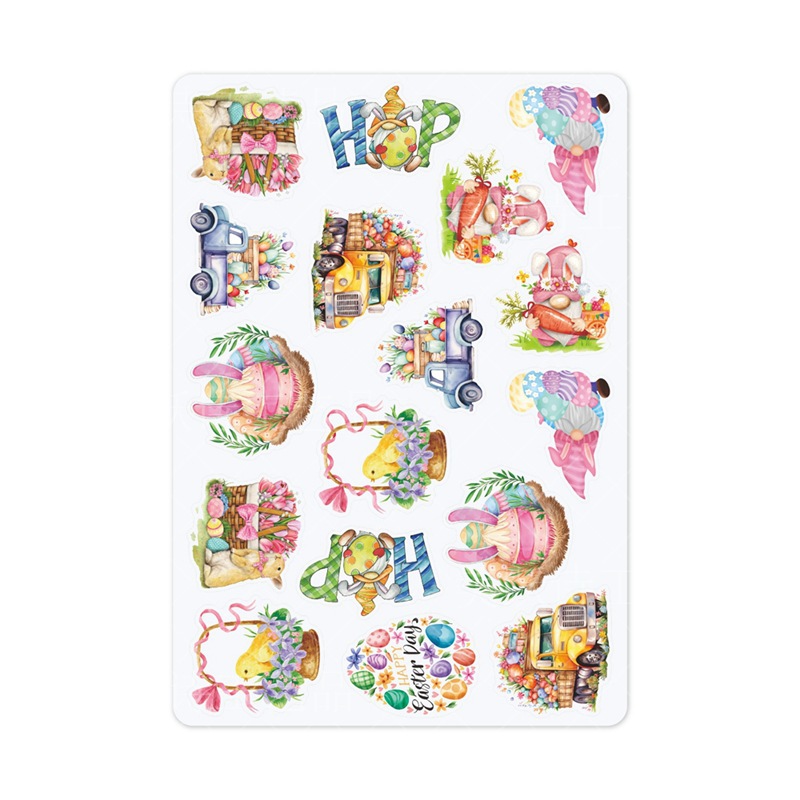 2024 Nueva etiqueta engomada de la decoración del Partido de Pascua conejo Carnaval fiesta de vacaciones etiqueta engomada del diario