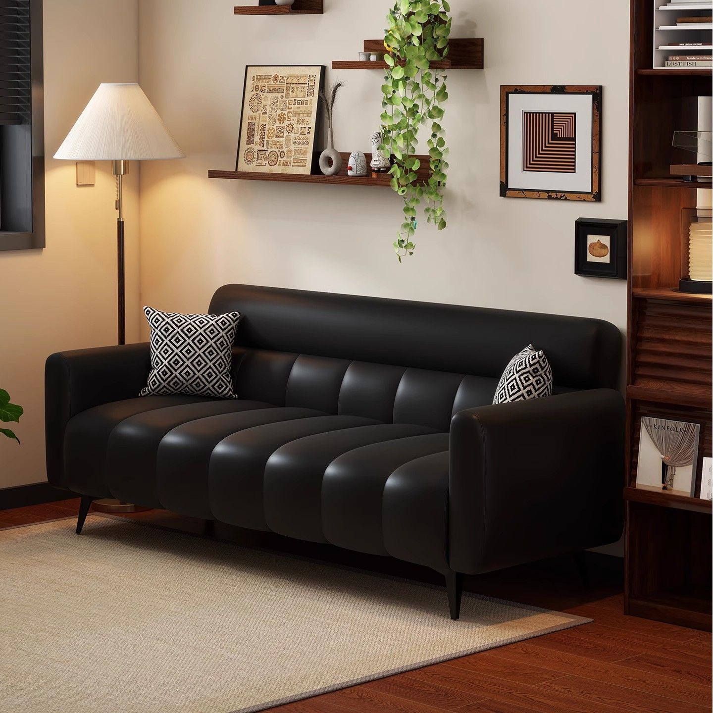 Folding Sofa Bed with Cat-Scratch-Resistant Leather, Dual-Purpose, 2025 New Model, Simple Modern Folding Sofa Bed 4