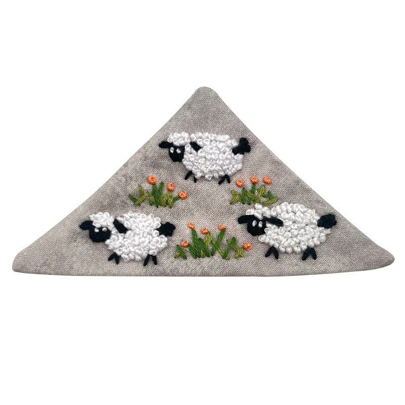 Marcadores de flores bordadas a mano Ludiy material de bordado bolsas de libros marcadores de esquinas lindos marcadores creativos de estudiantes