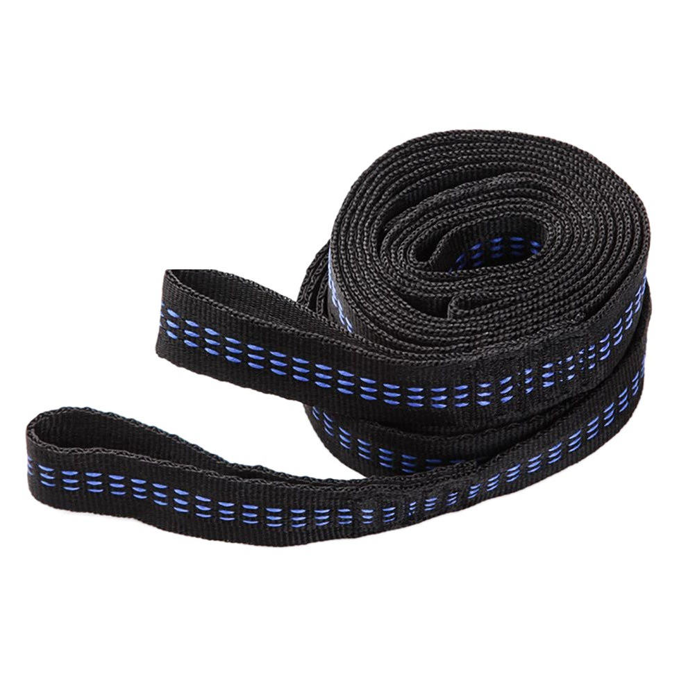 Специальная веревка для крепления гамаков на открытом воздухе от производителя, многокольцевой узел с высокой несущей способностью, усиленный черный высокопрочный полиэстеровый ремень для деревьев.