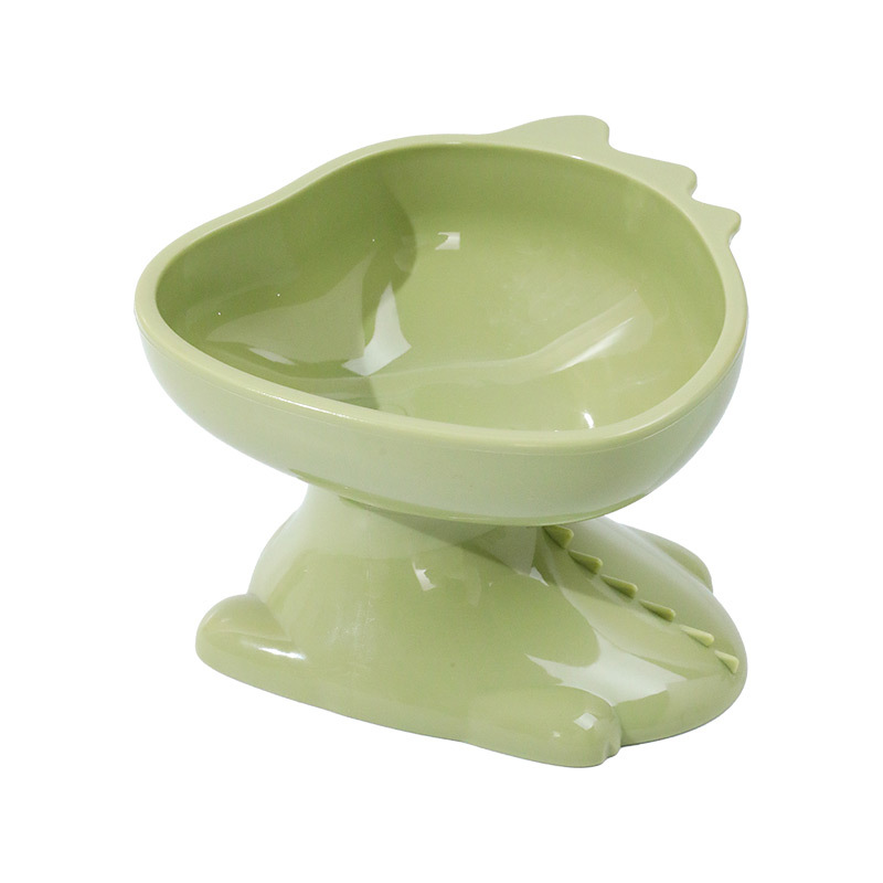 Pet Bowl gato tazón perro tazón oblicuo boca alta pie cuero Taobao original Hungry Dragon goblet tazón de plástico suministros para mascotas al por mayor