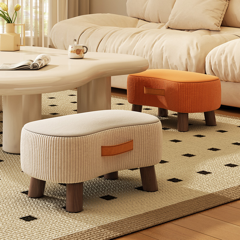 Household Small Bench Simple Shoe Changing Stool Living Room Sofa Foot Stool Coffee Table Small Low Stool Soft Small Chair Small Stool