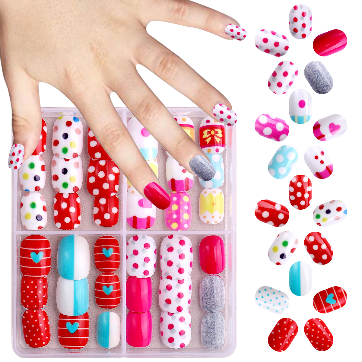 Set de manicura para niñas ZHJP-477 (incluye 3 pegamentos de gelatina gratis + pequeñas limas de pulir)