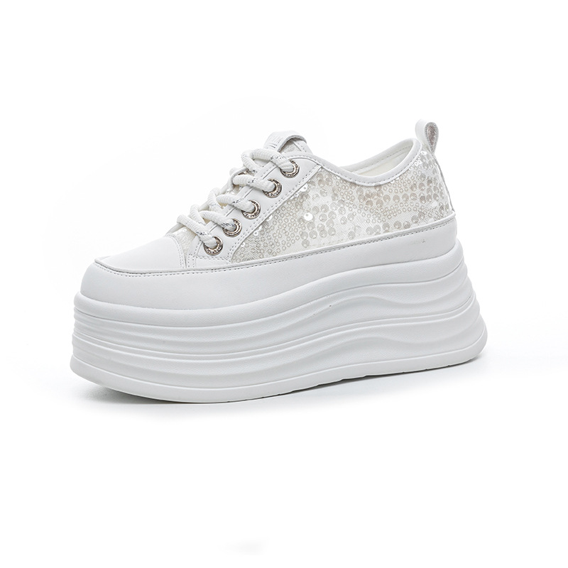 Giày sneaker nữ đế dày tăng chiều cao ẩn sequin hè 2026 — M2855 màu hồng, M2855 Màu đen, M2855 màu be