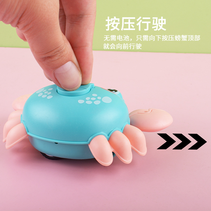 Prensa divertido cangrejo coche de juguete para niños Tire hacia atrás deslizamiento inercia dibujos animados animal juguete coche puesto al por mayor