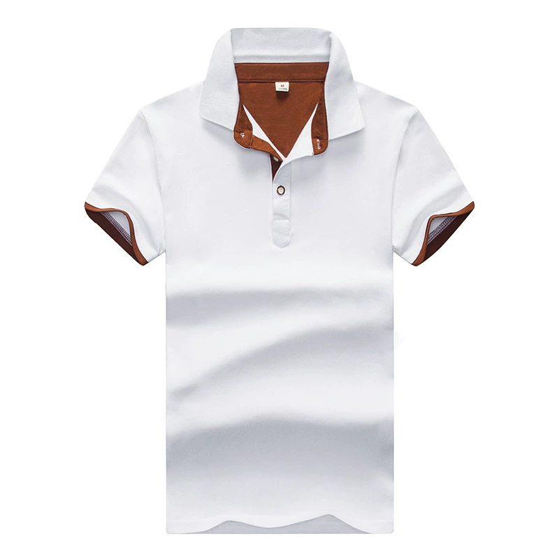 Рубашка-поло с короткими рукавами Мужская мода Повседневная 95 хлопок 2021 Новый тонкий корейский стиль с логотипом с лацканами