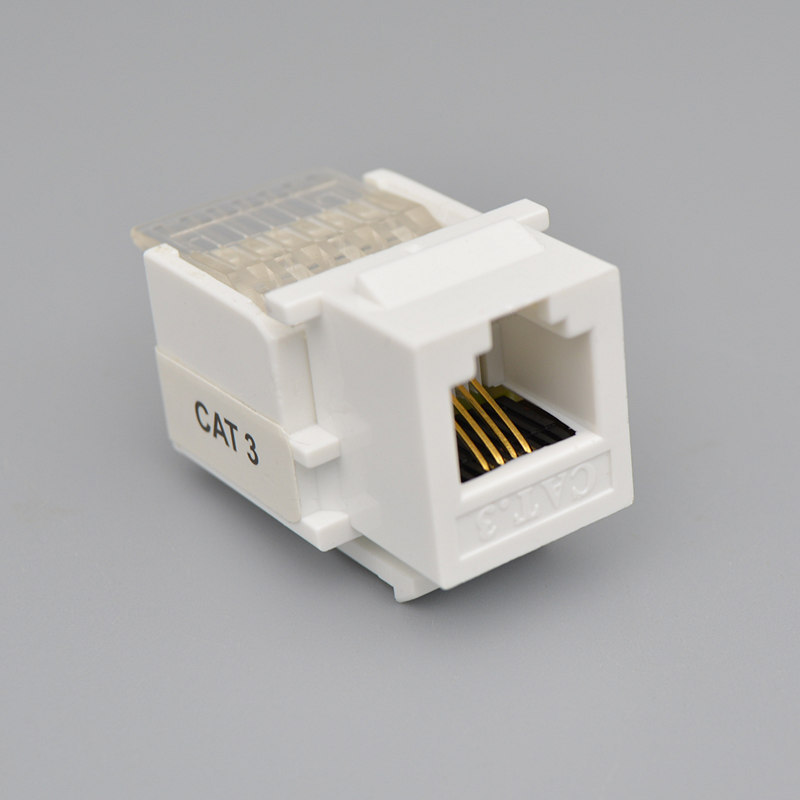 RJ11四芯电话模块CAT3语音通讯插座免打线电话接口三类信息模块