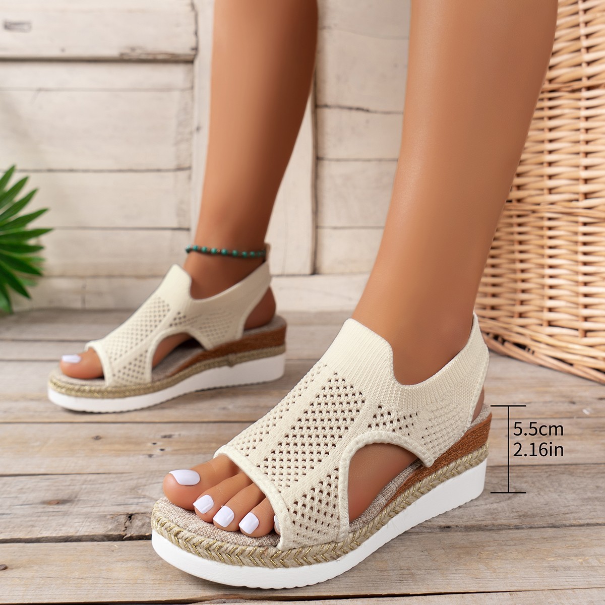 summer women's sandals wedge heel platform