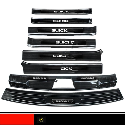 Suitable for Buick Gl8/652T25S Door Dekorativ pedal başlıqları - sku02-652t-black-titanium-black-label-4-door-sills-rear-guards-8-pieces