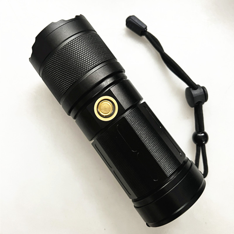 Linterna de luz fuerte de carga súper brillante al aire libre de largo alcance portátil multifuncional láser blanco linterna LED lámpara de iluminación de trabajo