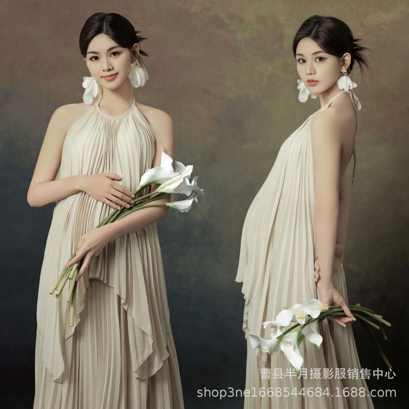 Photo Studio New Style True and False Long Dress High Atmosphere Photographing Goddess Wearing Pregnant Women Elegant Fairy suit Dress