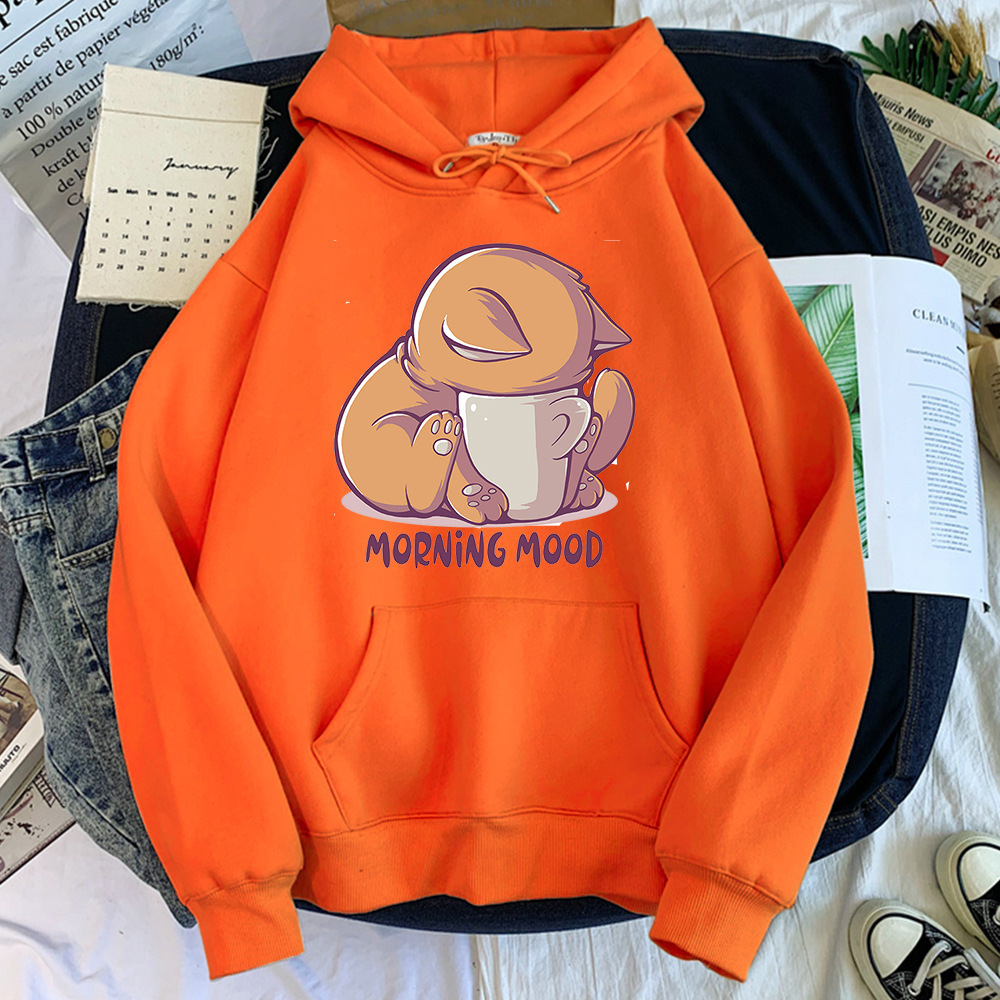Comercio exterior AliExpress tallas grandes mujeres otoño más terciopelo invierno dibujos animados animales lindos más terciopelo suéter con capucha chaqueta sudadera con capucha