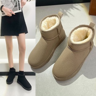 Snow boots women's 2023 new Korean version of autumn and winter thick-soled increased velvet padded short boots comfortable warm cotton shoes