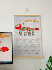 Saber Small Pit 2024 New Year Calendar Wall Hanging Dragon Annual Calendar Home Decor Creative Calendar Chinese Style