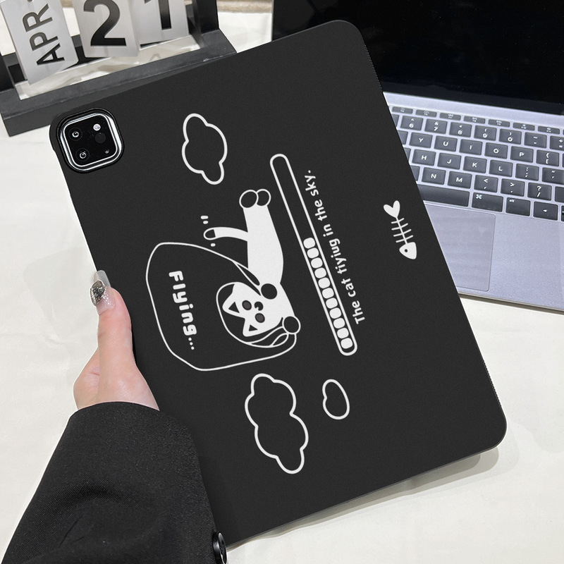 Suitable for Rotating Cat-Shaped Cases for Apple iPad 11inch Protective Cases, Xiaomi Pad 6 Soft Cases, and Samsung Tab S7