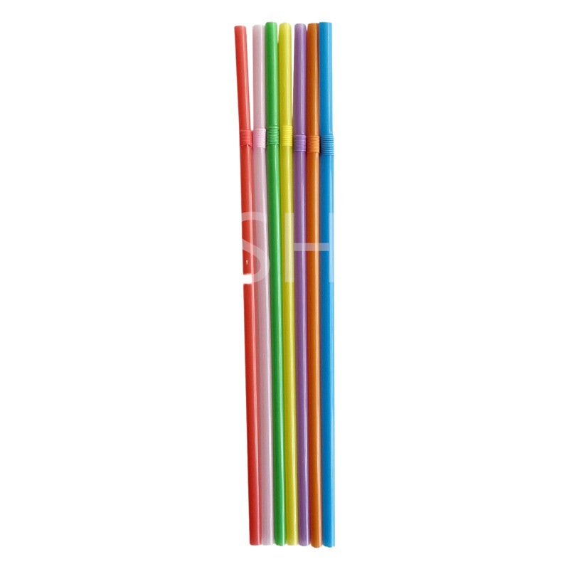 Transfronterizo de grado alimenticio desechable multicolor codo color serie jugo leche té plástico paja Plasticstraw