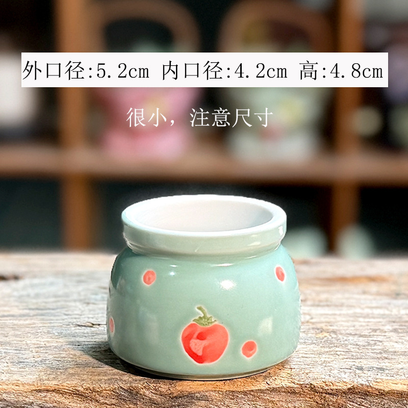 新款韩式手绘多肉拇指盆创意陶瓷家用室内粗陶简约多肉个性清新|undefined